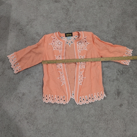 Bob Mackie Peach Embroidered Blazer - Picture 3 of 9